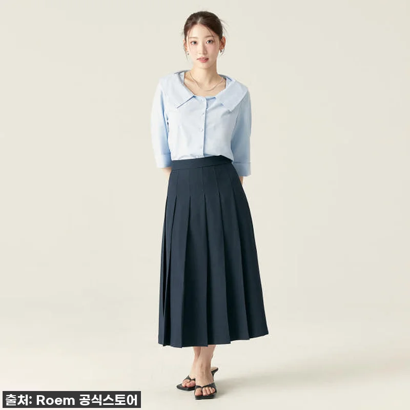 로엠 린넨라이크 플리츠 롱 스커트, 관련 이미지 1