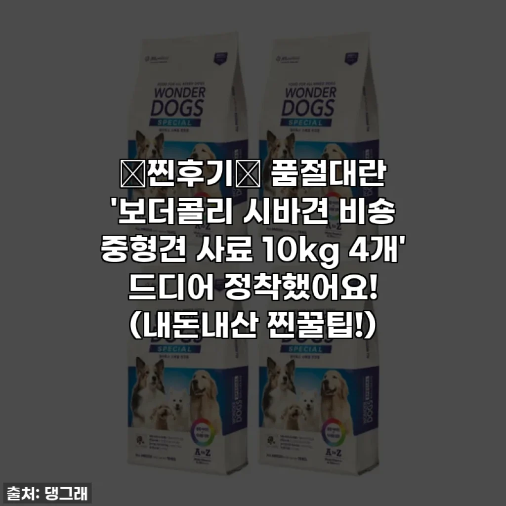⭐찐후기⭐ 품절대란 '보더콜리 시바견 비숑 중형견 사료 10kg 4개' 드디어 정착했어요! (내돈내산 찐꿀팁!)
