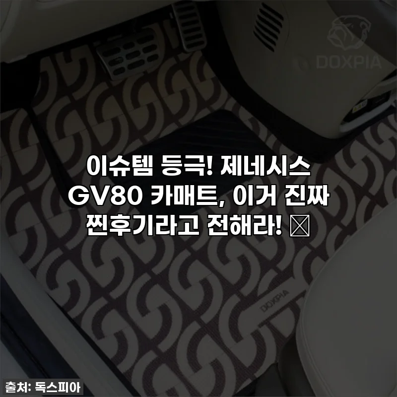 이슈템 등극! 제네시스 GV80 카매트, 이거 진짜 찐후기라고 전해라! ✨