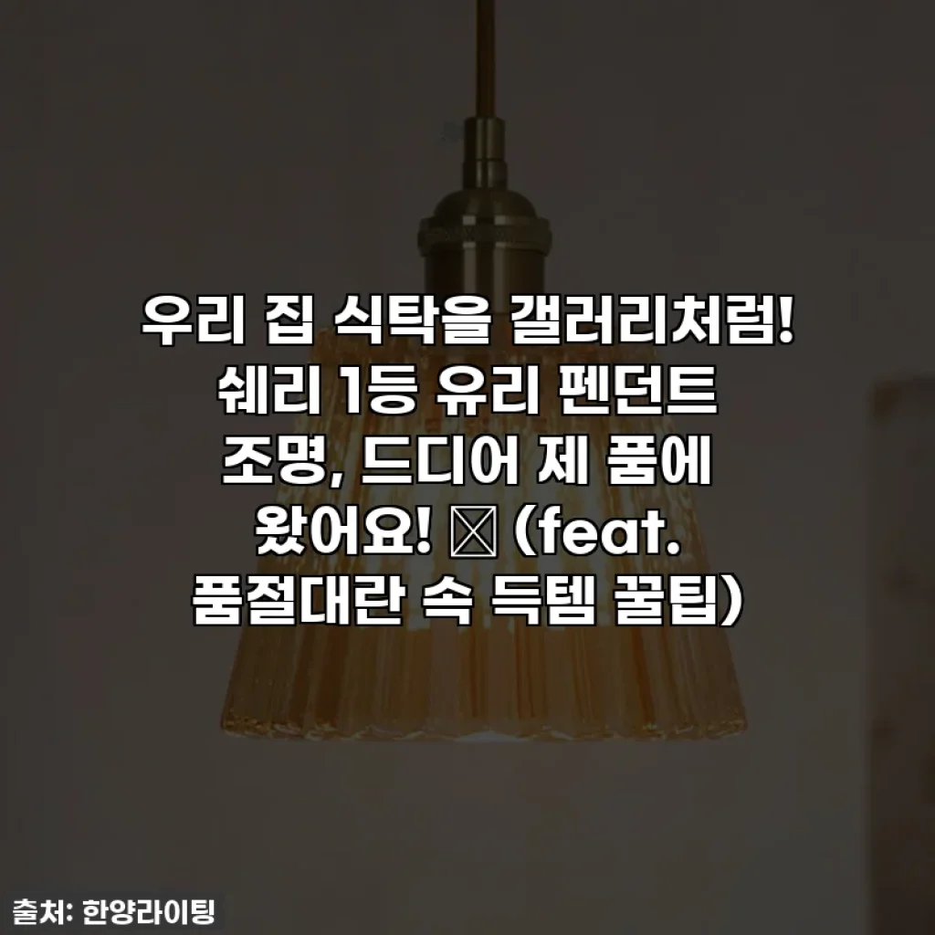 우리 집 식탁을 갤러리처럼! 쉐리 1등 유리 펜던트 조명, 드디어 제 품에 왔어요! ✨ (feat. 품절대란 속 득템 꿀팁)