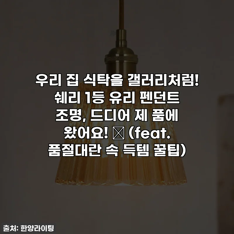 우리 집 식탁을 갤러리처럼! 쉐리 1등 유리 펜던트 조명, 드디어 제 품에 왔어요! ✨ (feat. 품절대란 속 득템 꿀팁)