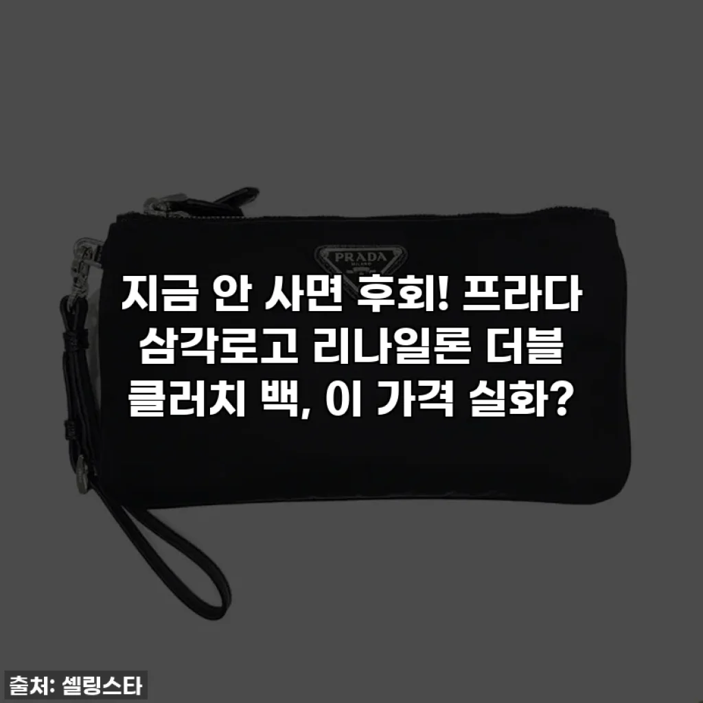 지금 안 사면 후회! 프라다 삼각로고 리나일론 더블 클러치 백, 이 가격 실화?