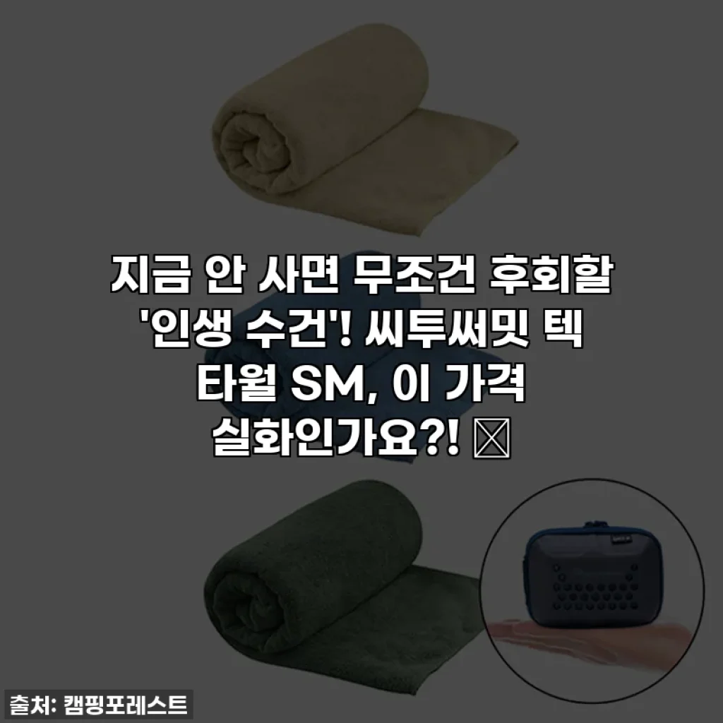 지금 안 사면 무조건 후회할 '인생 수건'! 씨투써밋 텍 타월 SM, 이 가격 실화인가요?! ✨