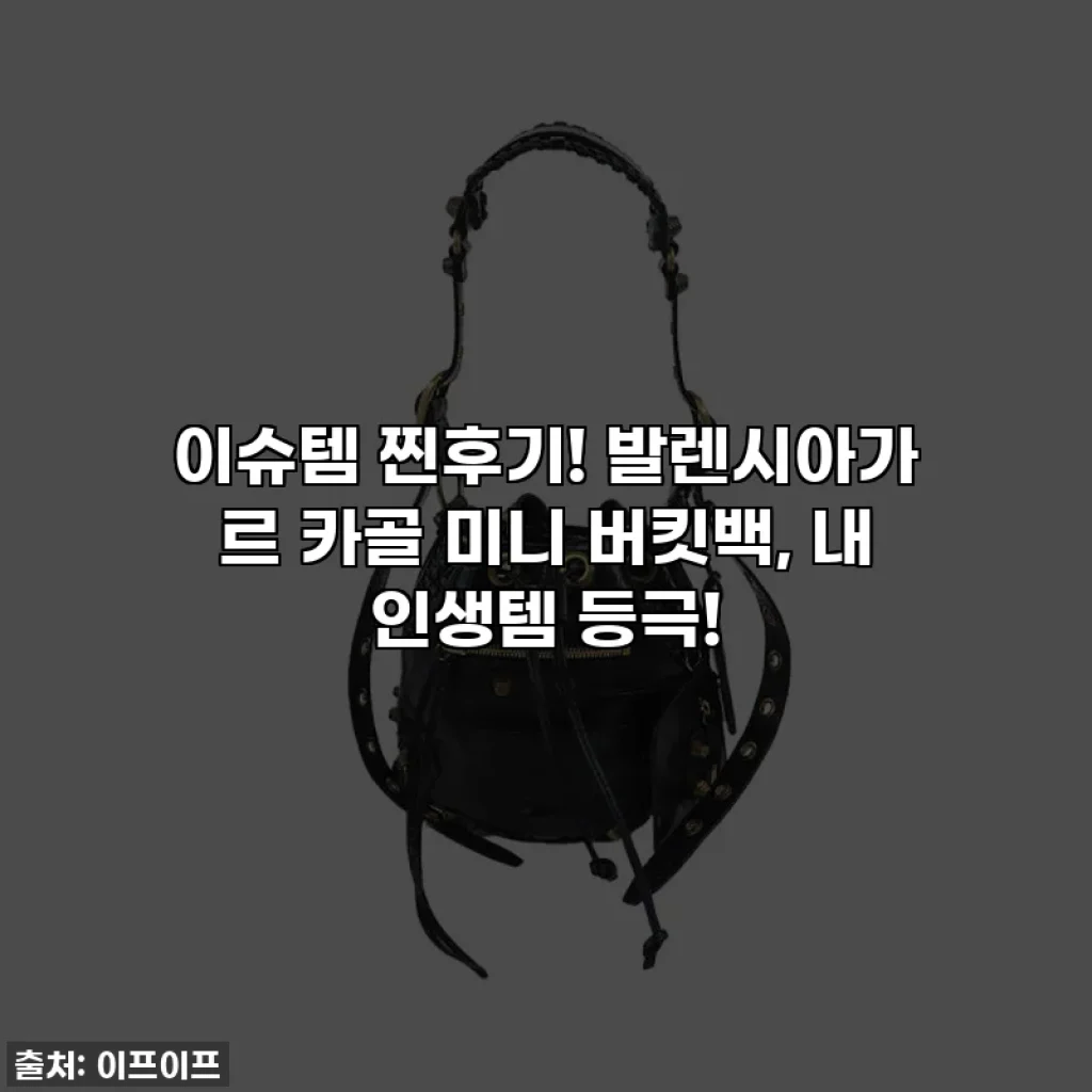 이슈템 찐후기! 발렌시아가 르 카골 미니 버킷백, 내 인생템 등극!