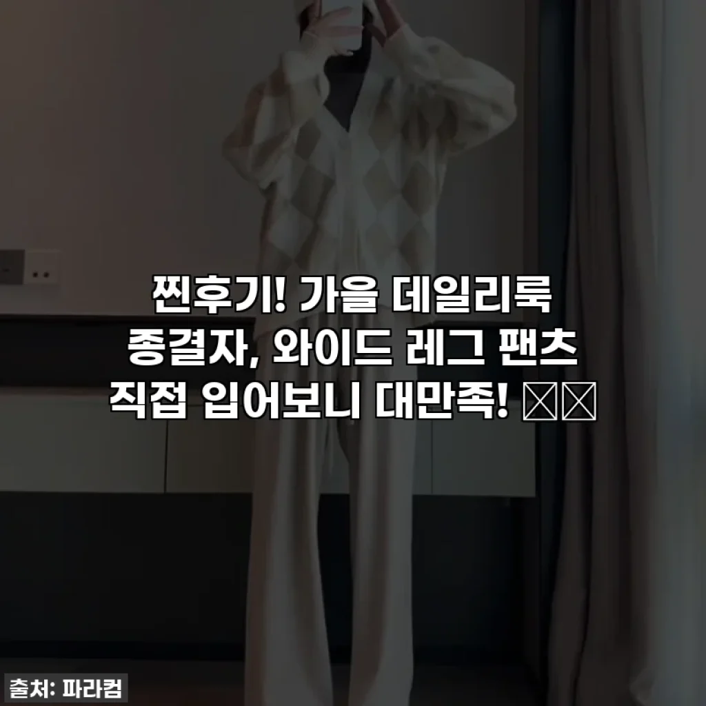 찐후기! 가을 데일리룩 종결자, 와이드 레그 팬츠 직접 입어보니 대만족! 🍂✨