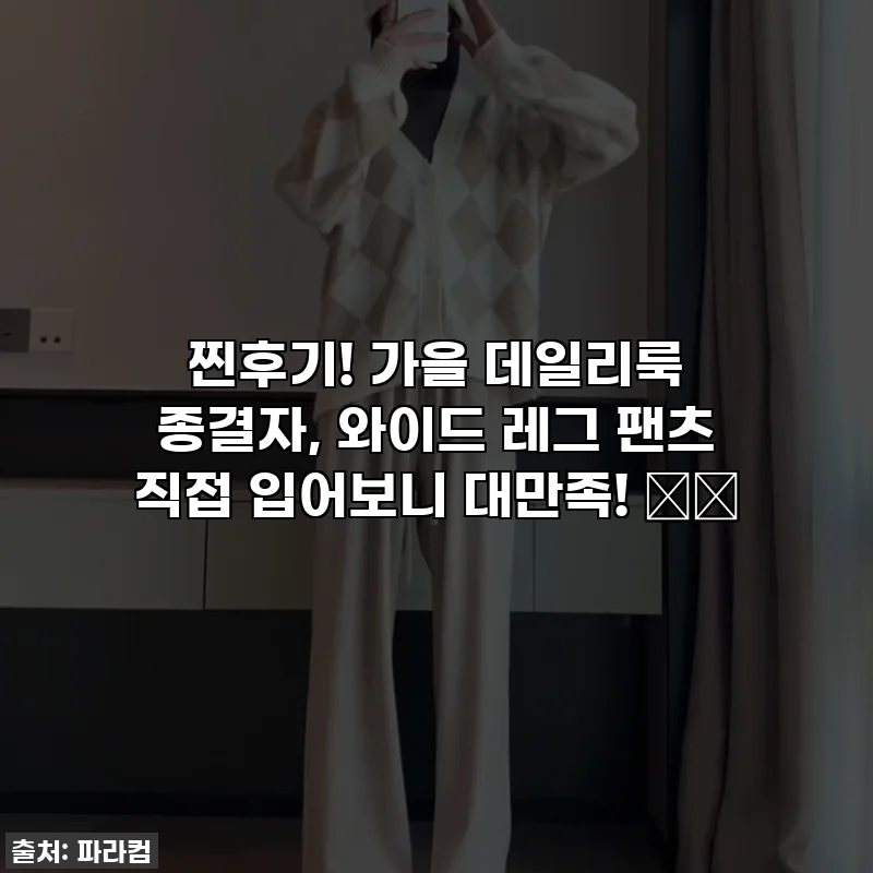 찐후기! 가을 데일리룩 종결자, 와이드 레그 팬츠 직접 입어보니 대만족! 🍂✨