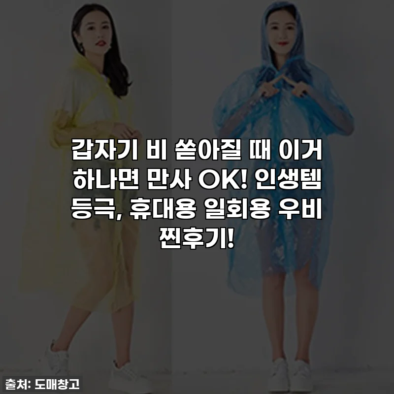 갑자기 비 쏟아질 때 이거 하나면 만사 OK! 인생템 등극, 휴대용 일회용 우비 찐후기!