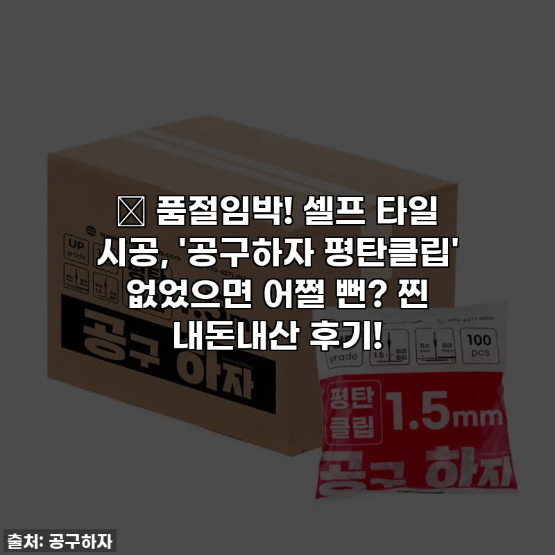 ✨ 품절임박! 셀프 타일 시공, '공구하자 평탄클립' 없었으면 어쩔 뻔? 찐 내돈내산 후기!