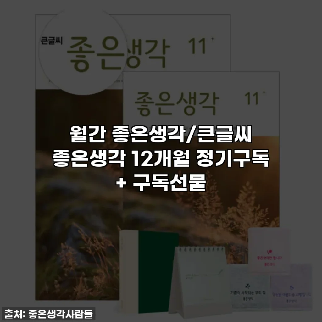 월간 좋은생각/큰글씨 좋은생각 12개월 정기구독 + 구독선물