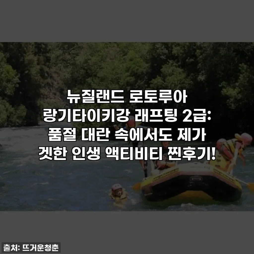 뉴질랜드 로토루아 랑기타이키강 래프팅 2급: 품절 대란 속에서도 제가 겟한 인생 액티비티 찐후기!