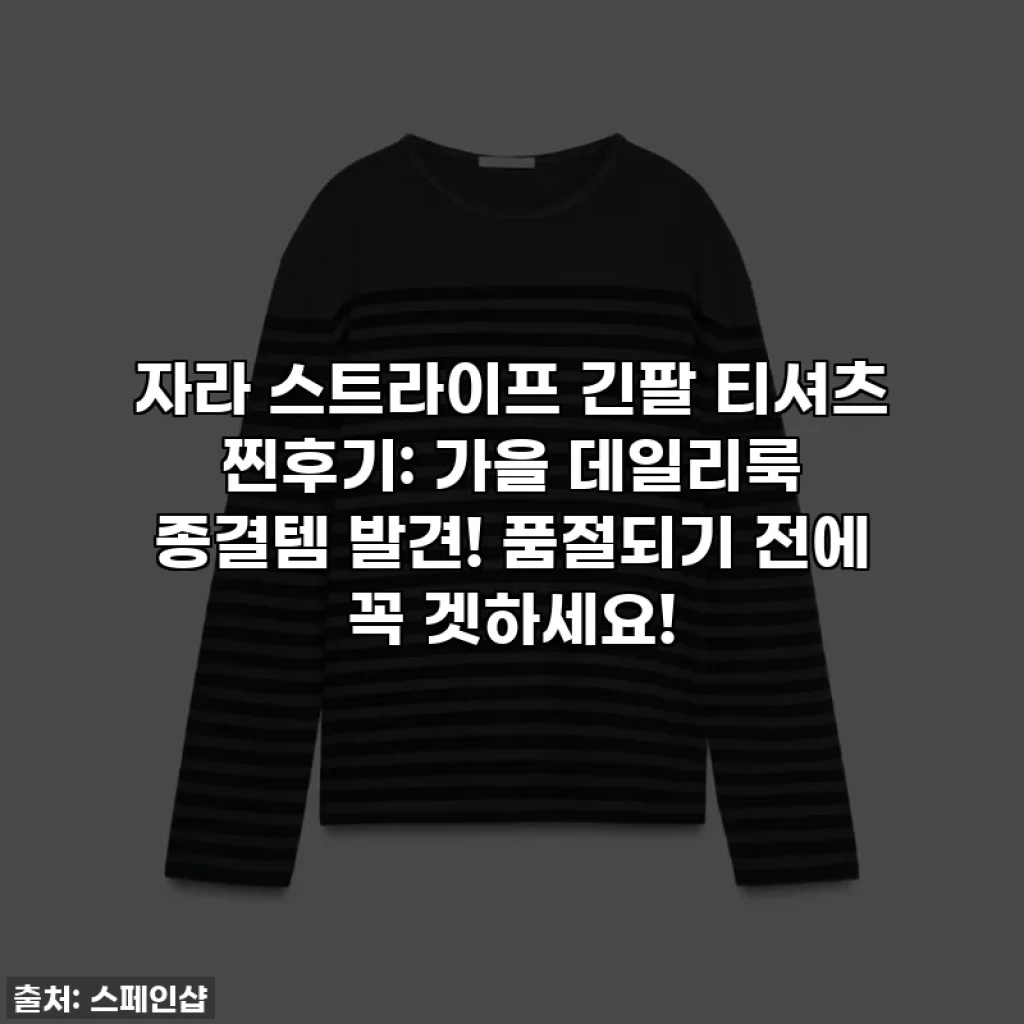 자라 스트라이프 긴팔 티셔츠 찐후기: 가을 데일리룩 종결템 발견! 품절되기 전에 꼭 겟하세요!