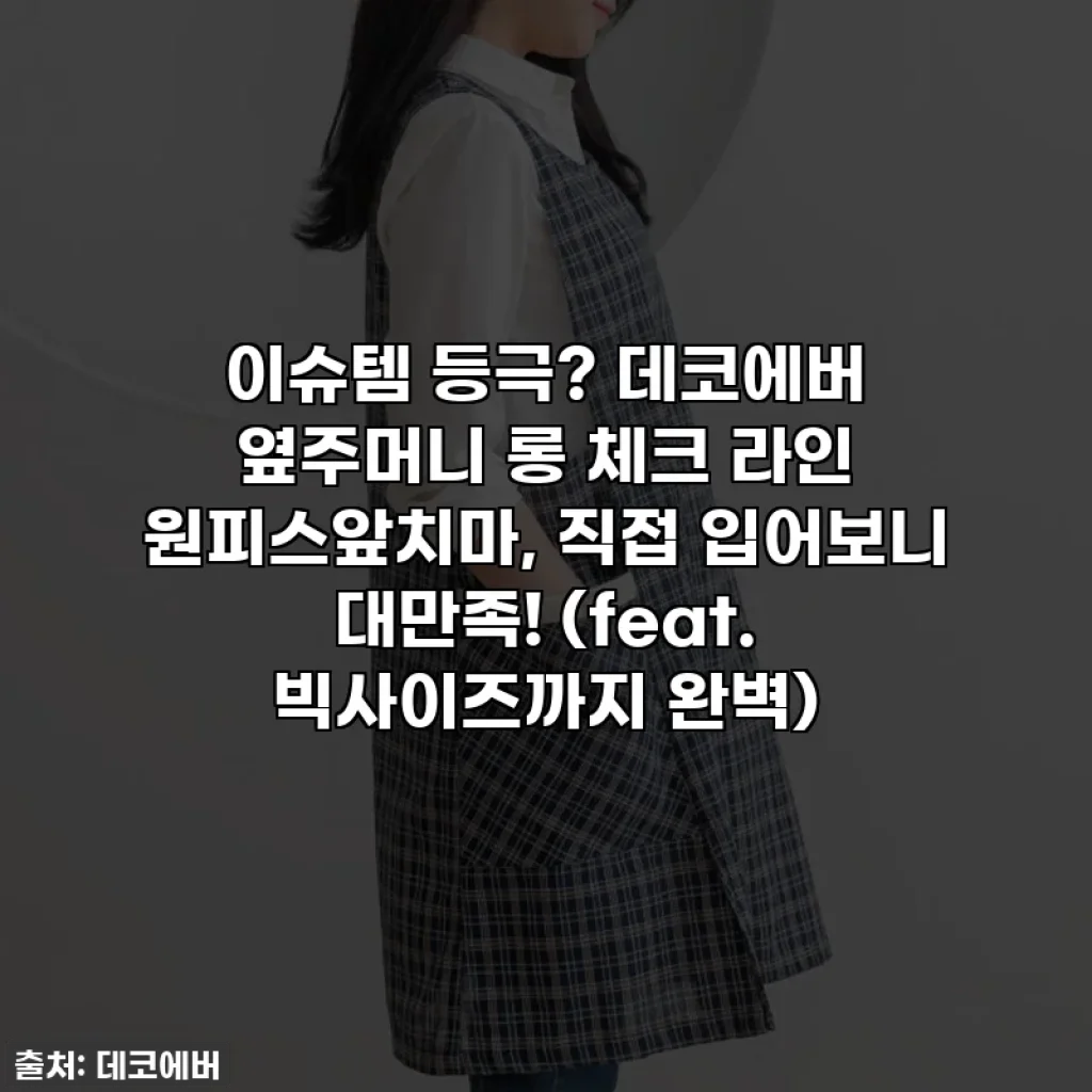 이슈템 등극? 데코에버 옆주머니 롱 체크 라인 원피스앞치마, 직접 입어보니 대만족! (feat. 빅사이즈까지 완벽)