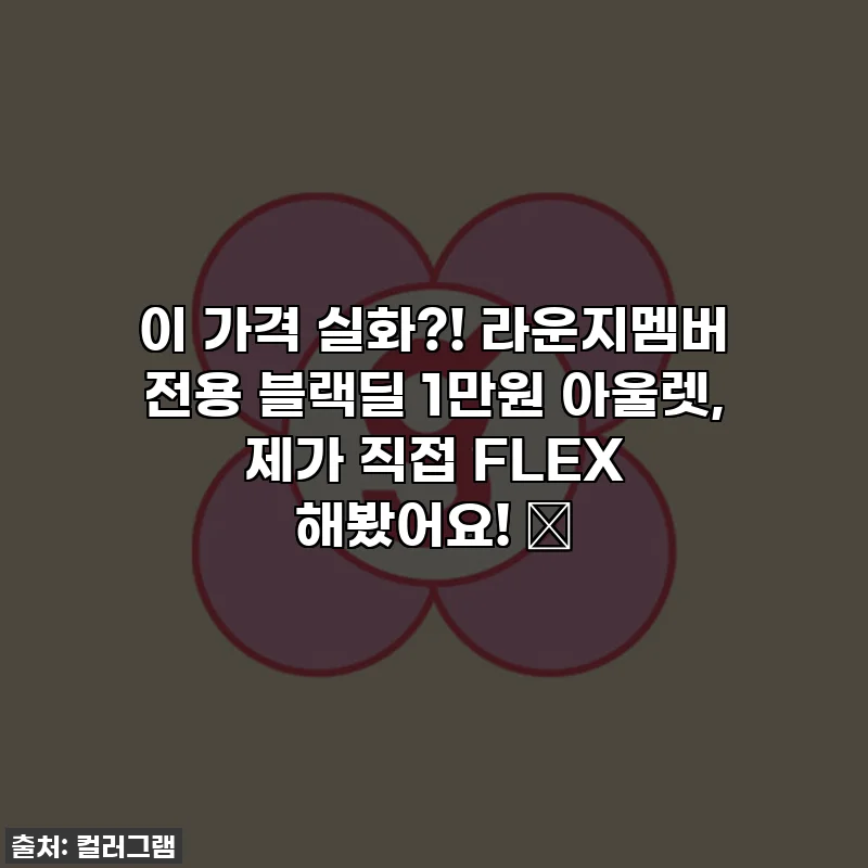 이 가격 실화?! 라운지멤버 전용 블랙딜 1만원 아울렛, 제가 직접 FLEX 해봤어요! 🖤