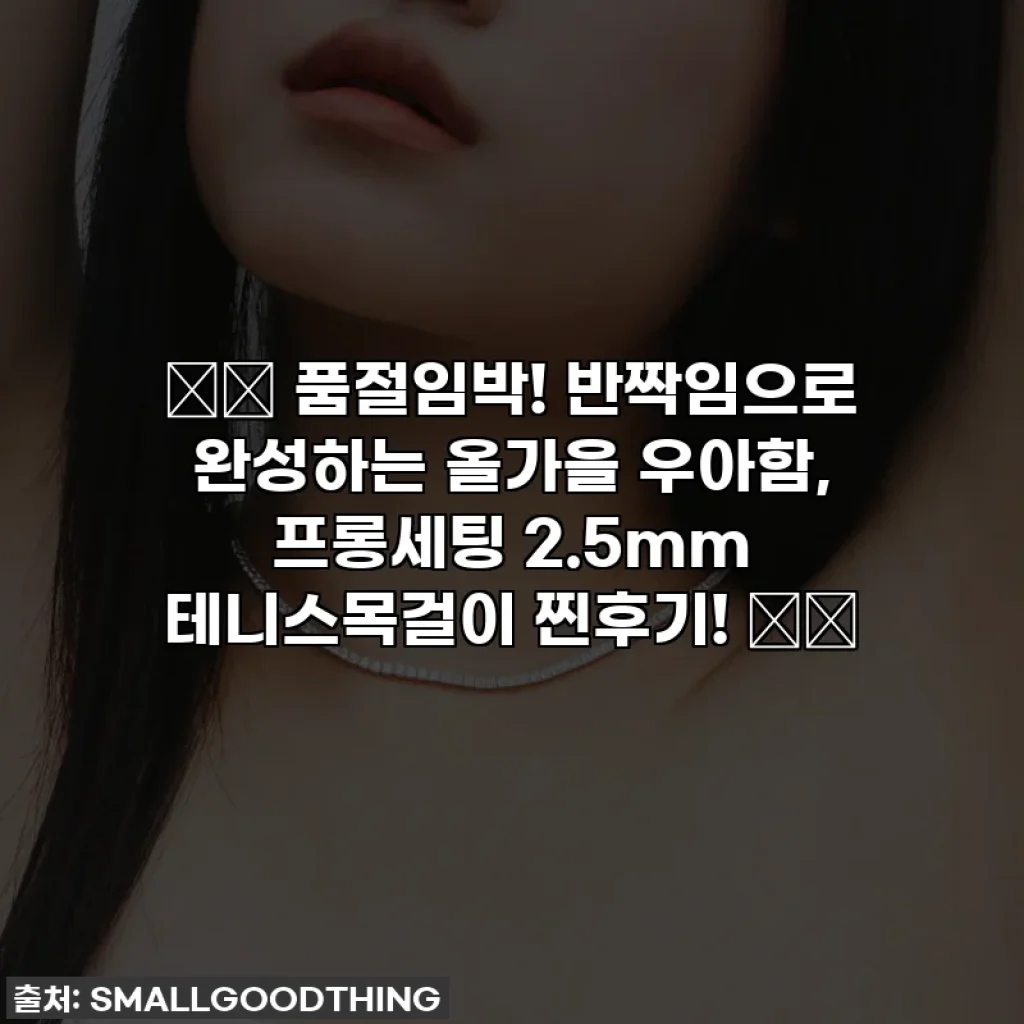 💎✨ 품절임박! 반짝임으로 완성하는 올가을 우아함, 프롱세팅 2.5mm 테니스목걸이 찐후기! ✨💎