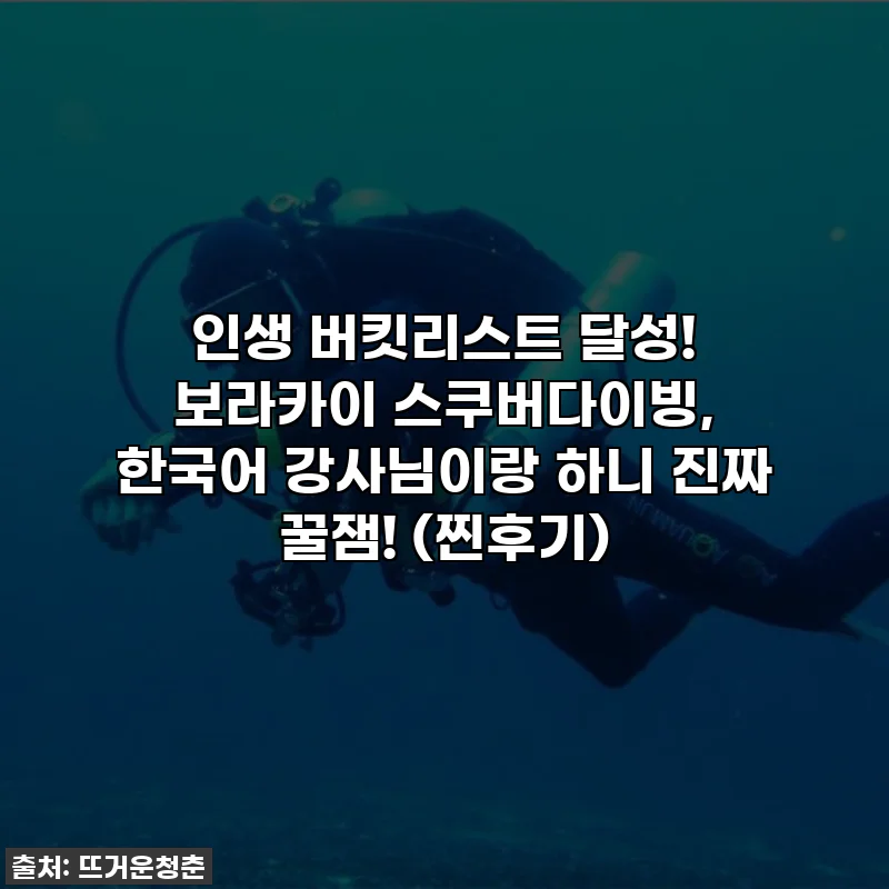 인생 버킷리스트 달성! 보라카이 스쿠버다이빙, 한국어 강사님이랑 하니 진짜 꿀잼! (찐후기)