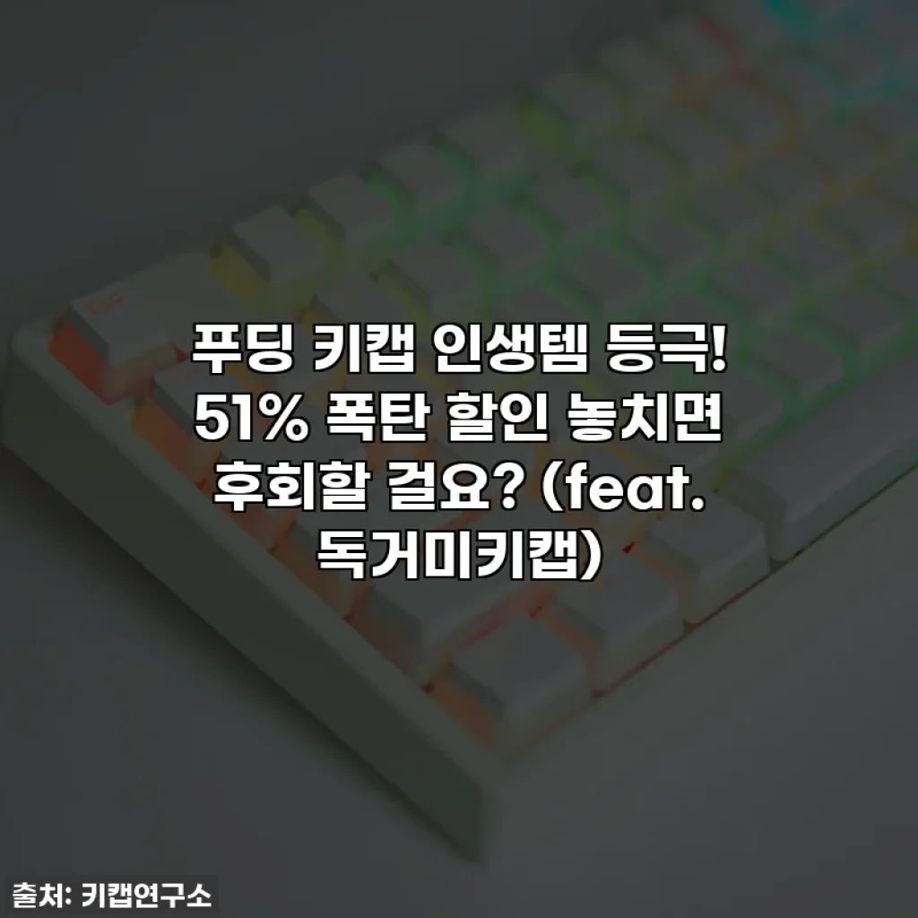 푸딩 키캡 인생템 등극! 51% 폭탄 할인 놓치면 후회할 걸요? (feat. 독거미키캡)