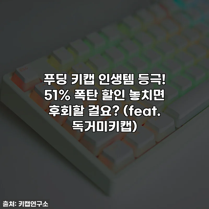 푸딩 키캡 인생템 등극! 51% 폭탄 할인 놓치면 후회할 걸요? (feat. 독거미키캡)