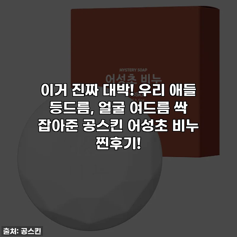 이거 진짜 대박! 우리 애들 등드름, 얼굴 여드름 싹 잡아준 공스킨 어성초 비누 찐후기!
