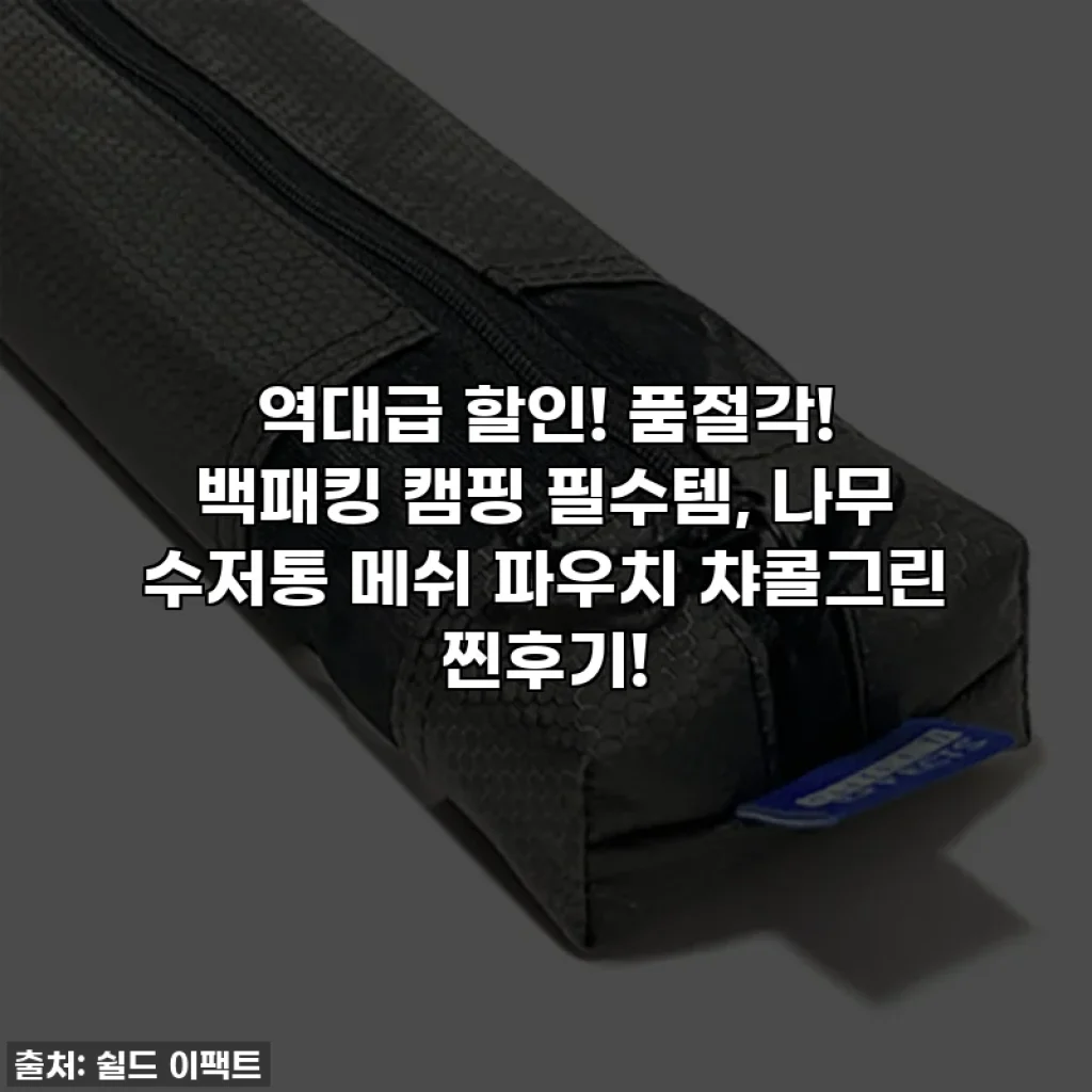 역대급 할인! 품절각! 백패킹 캠핑 필수템, 나무 수저통 메쉬 파우치 챠콜그린 찐후기!