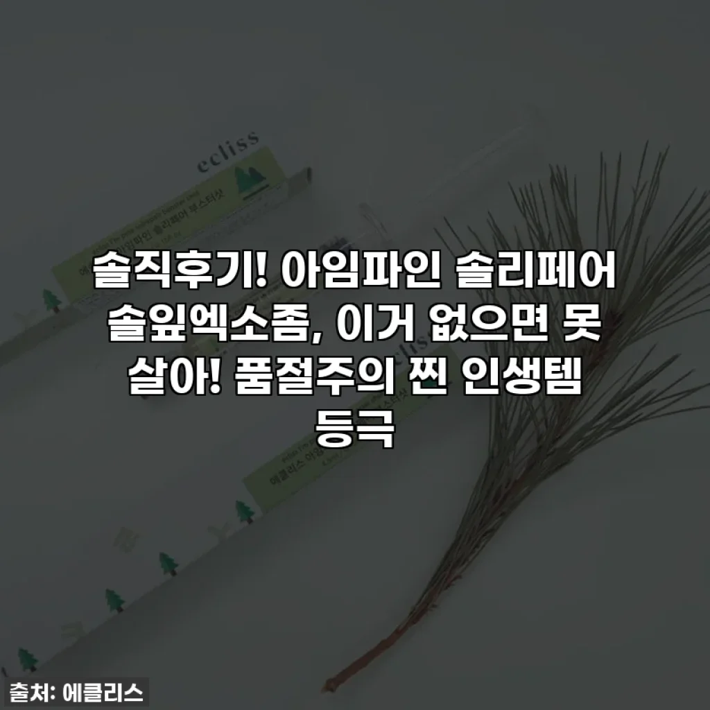솔직후기! 아임파인 솔리페어 솔잎엑소좀, 이거 없으면 못 살아! 품절주의 찐 인생템 등극