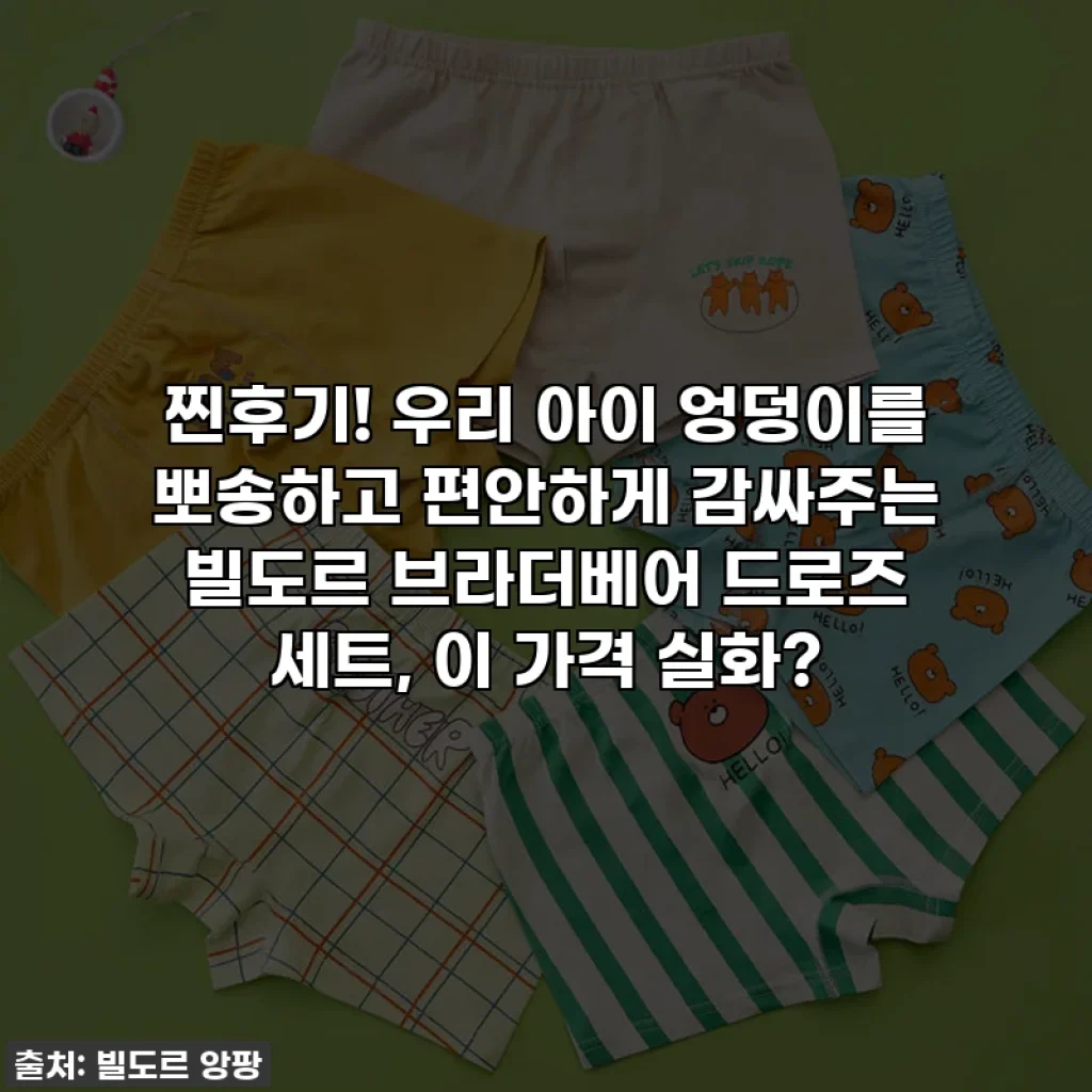 찐후기! 우리 아이 엉덩이를 뽀송하고 편안하게 감싸주는 빌도르 브라더베어 드로즈 세트, 이 가격 실화?