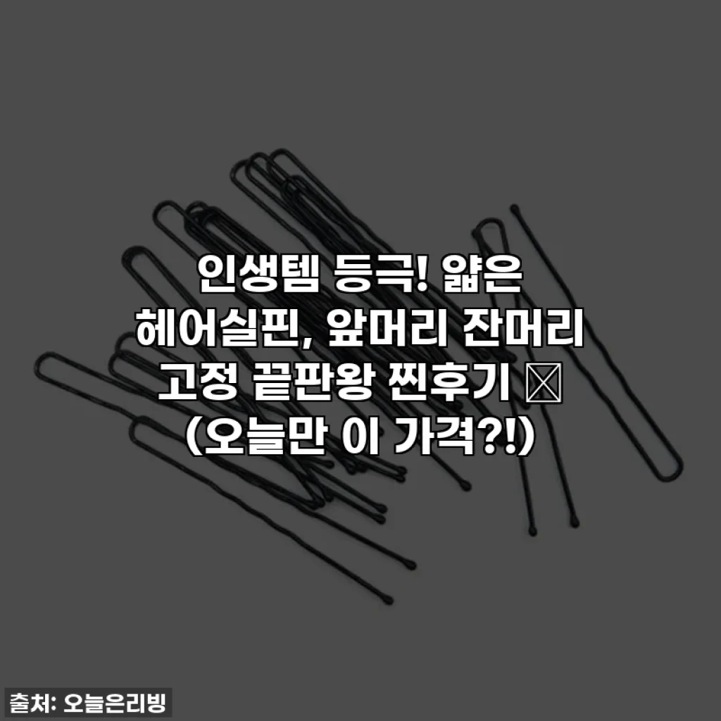 인생템 등극! 얇은 헤어실핀, 앞머리 잔머리 고정 끝판왕 찐후기 ✨ (오늘만 이 가격?!)