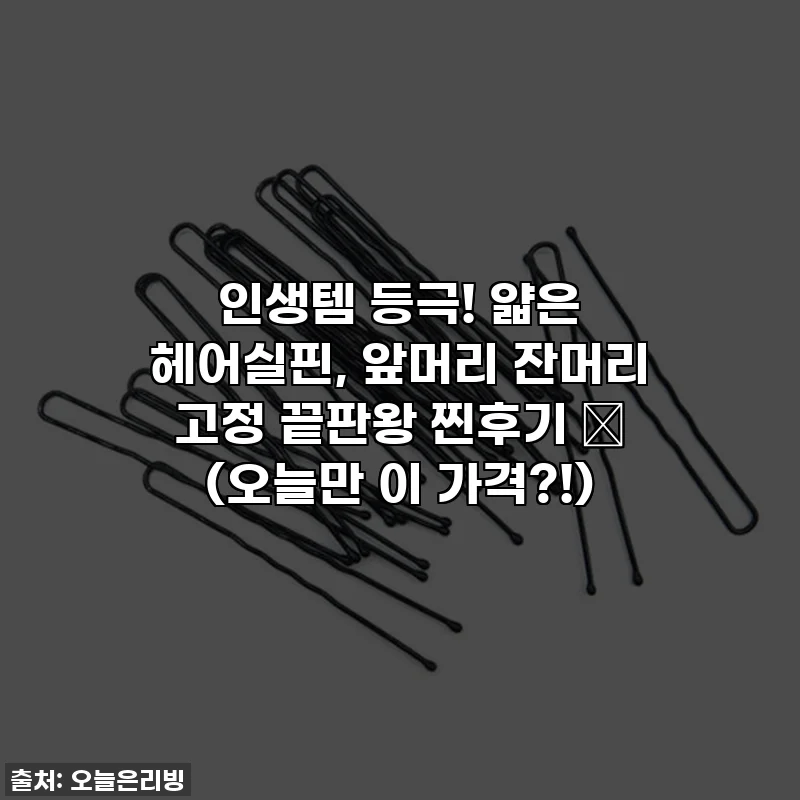 인생템 등극! 얇은 헤어실핀, 앞머리 잔머리 고정 끝판왕 찐후기 ✨ (오늘만 이 가격?!)