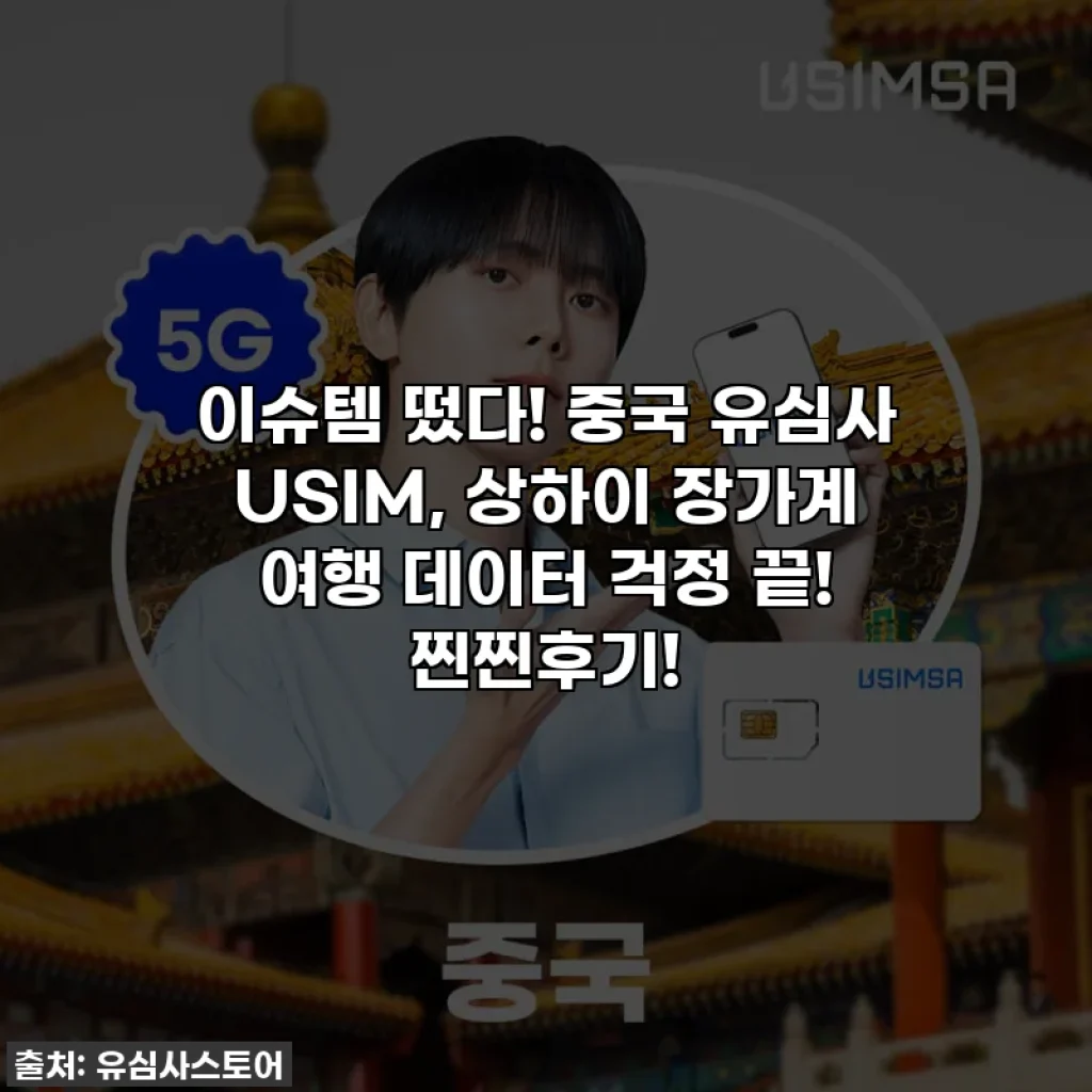 이슈템 떴다! 중국 유심사 USIM, 상하이 장가계 여행 데이터 걱정 끝! 찐찐후기!