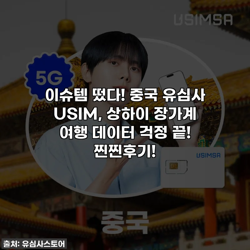 이슈템 떴다! 중국 유심사 USIM, 상하이 장가계 여행 데이터 걱정 끝! 찐찐후기!
