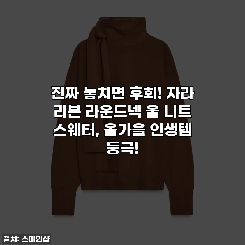 진짜 놓치면 후회! 자라 리본 라운드넥 울 니트 스웨터, 올가을 인생템 등극!