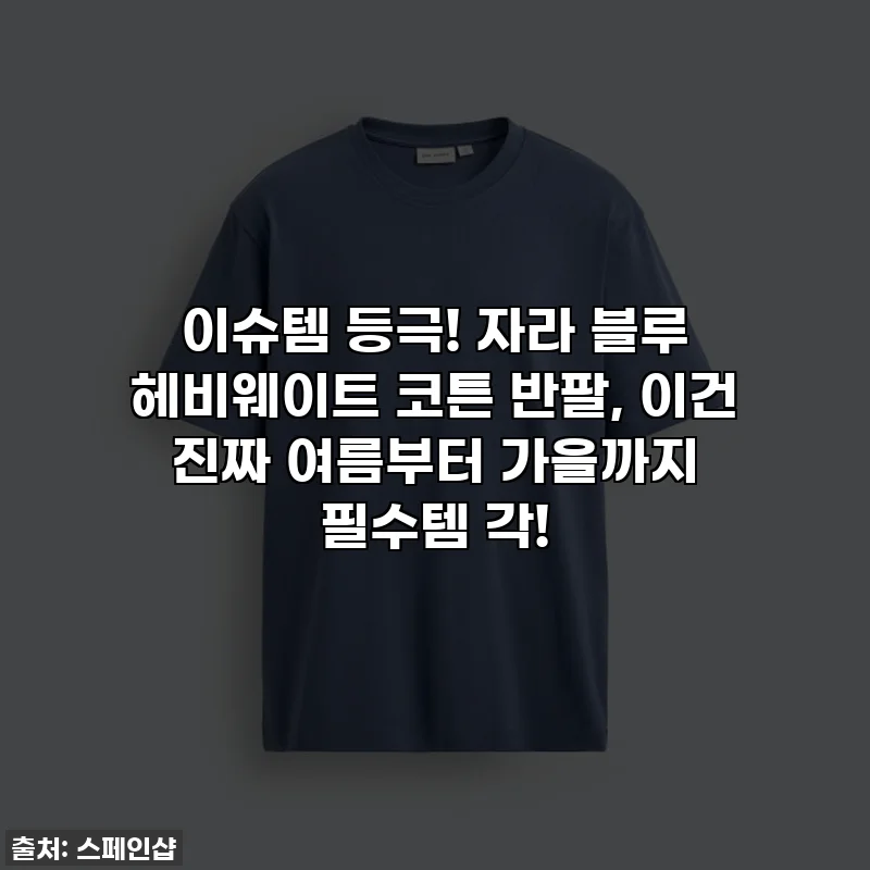 이슈템 등극! 자라 블루 헤비웨이트 코튼 반팔, 이건 진짜 여름부터 가을까지 필수템 각!