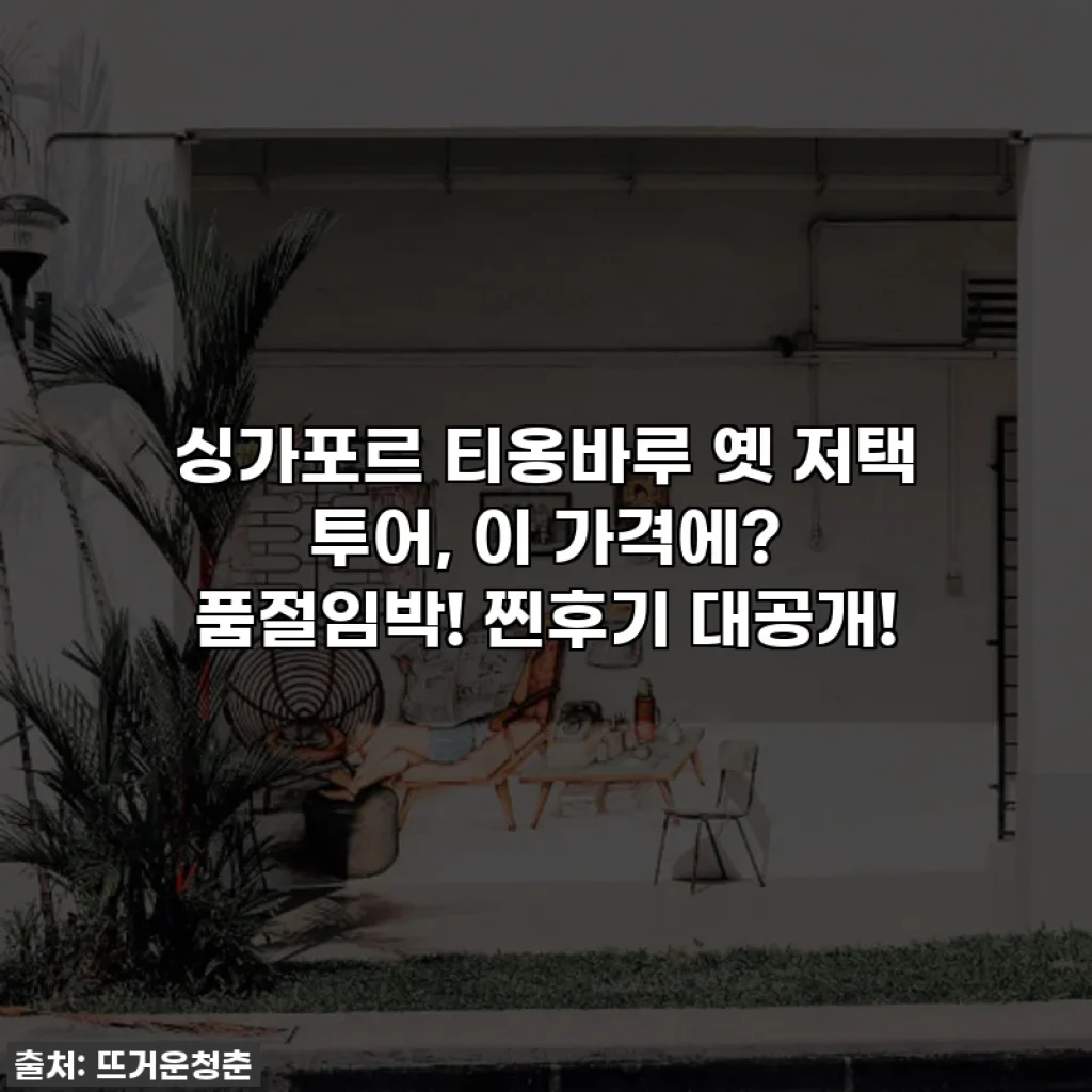 싱가포르 티옹바루 옛 저택 투어, 이 가격에? 품절임박! 찐후기 대공개!