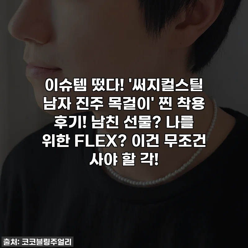 이슈템 떴다! '써지컬스틸 남자 진주 목걸이' 찐 착용 후기! 남친 선물? 나를 위한 FLEX? 이건 무조건 사야 할 각!