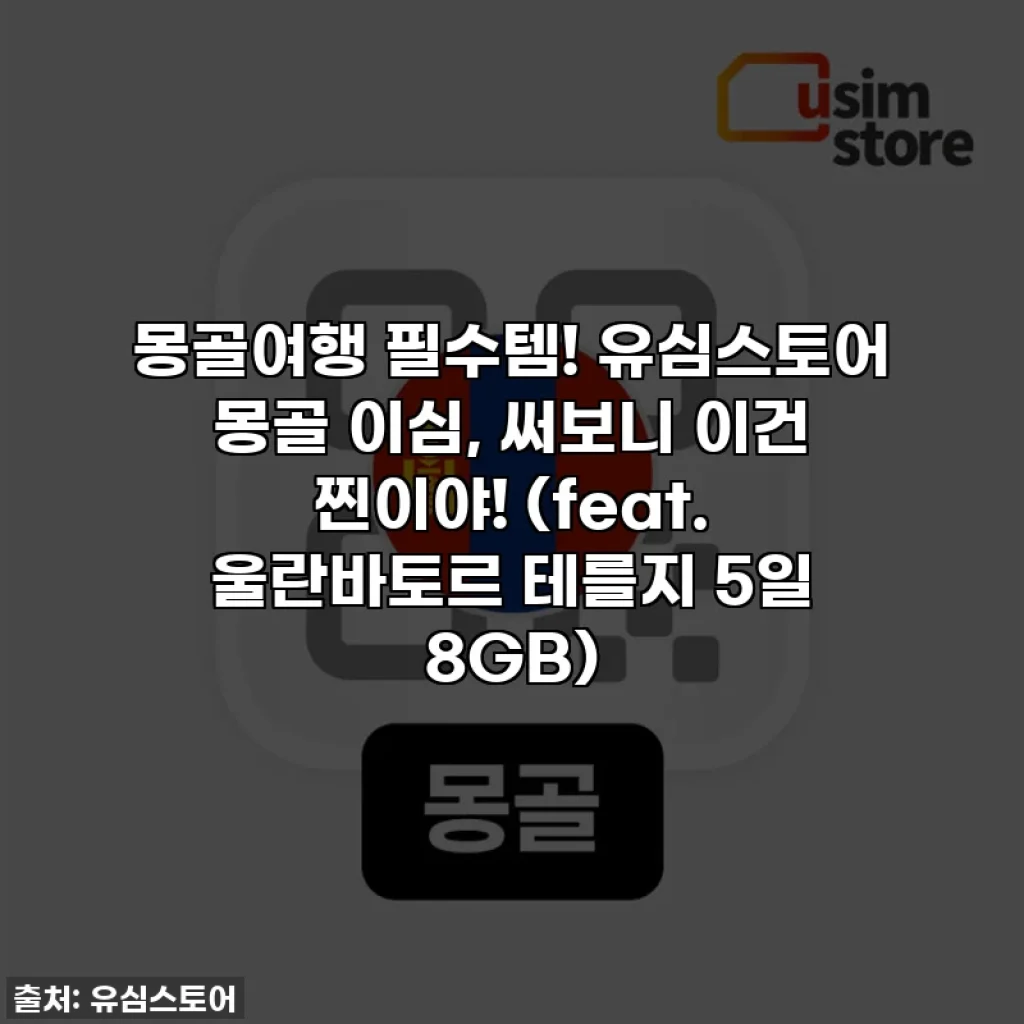 몽골여행 필수템! 유심스토어 몽골 이심, 써보니 이건 찐이야! (feat. 울란바토르 테를지 5일 8GB)