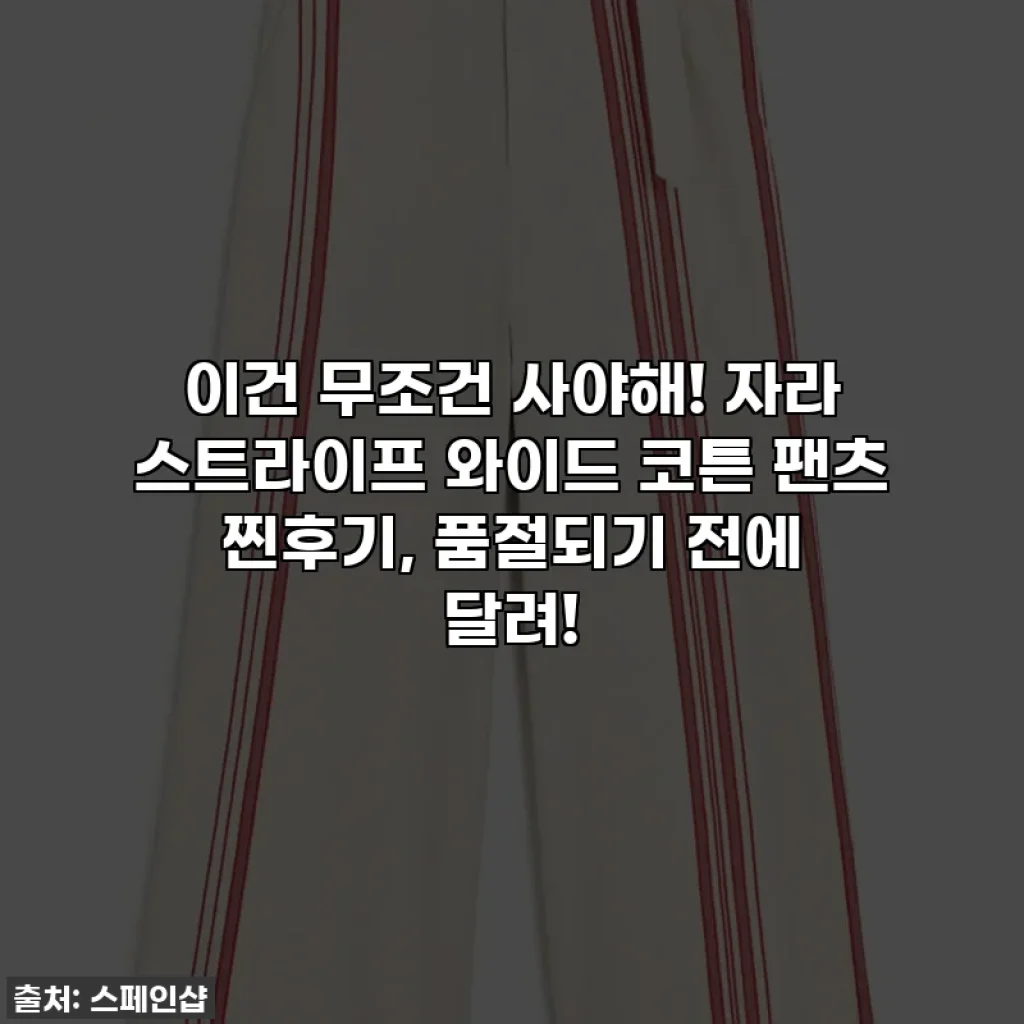 이건 무조건 사야해! 자라 스트라이프 와이드 코튼 팬츠 찐후기, 품절되기 전에 달려!
