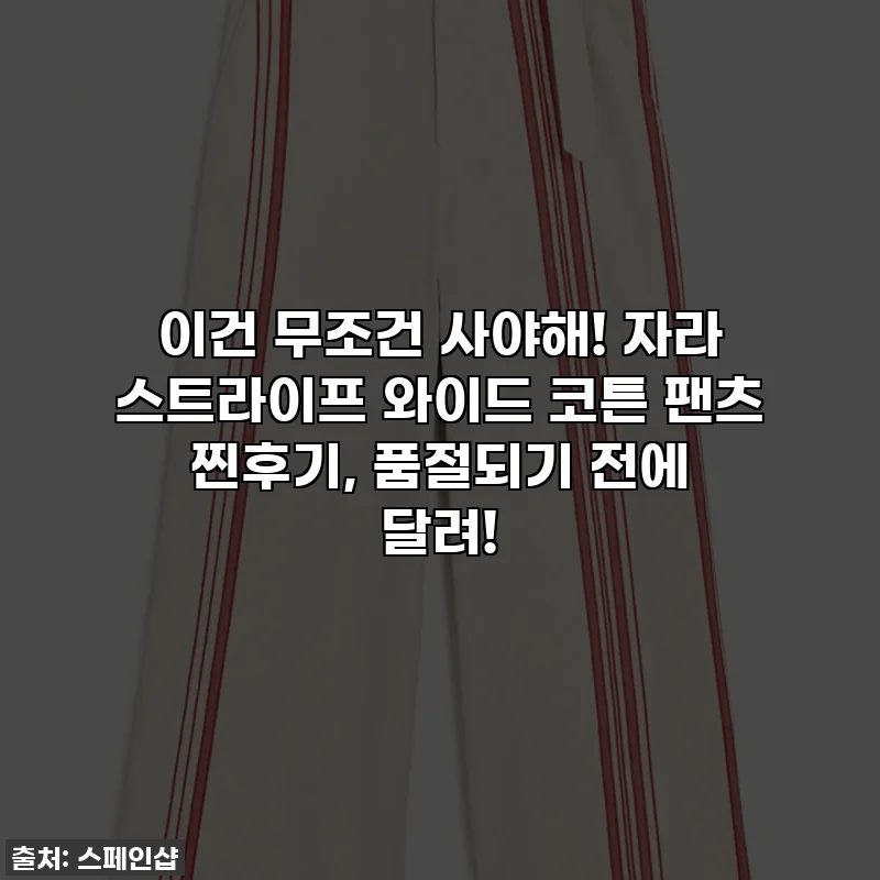 이건 무조건 사야해! 자라 스트라이프 와이드 코튼 팬츠 찐후기, 품절되기 전에 달려!