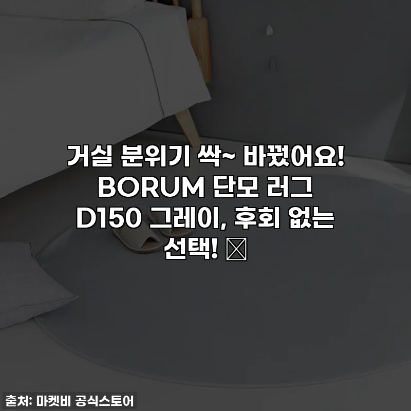 거실 분위기 싹~ 바꿨어요! BORUM 단모 러그 D150 그레이, 후회 없는 선택! ✨
