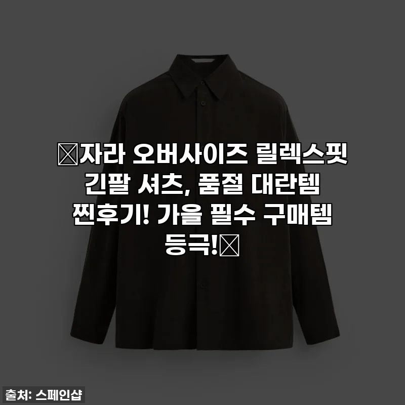 🍂자라 오버사이즈 릴렉스핏 긴팔 셔츠, 품절 대란템 찐후기! 가을 필수 구매템 등극!✨
