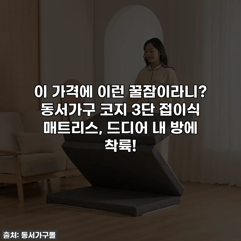 이 가격에 이런 꿀잠이라니? 동서가구 코지 3단 접이식 매트리스, 드디어 내 방에 착륙!