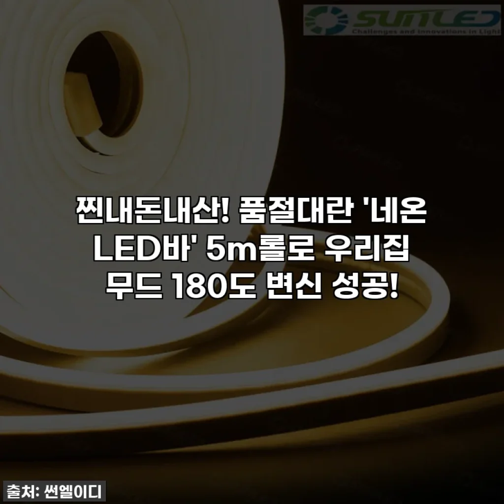 찐내돈내산! 품절대란 '네온 LED바' 5m롤로 우리집 무드 180도 변신 성공!