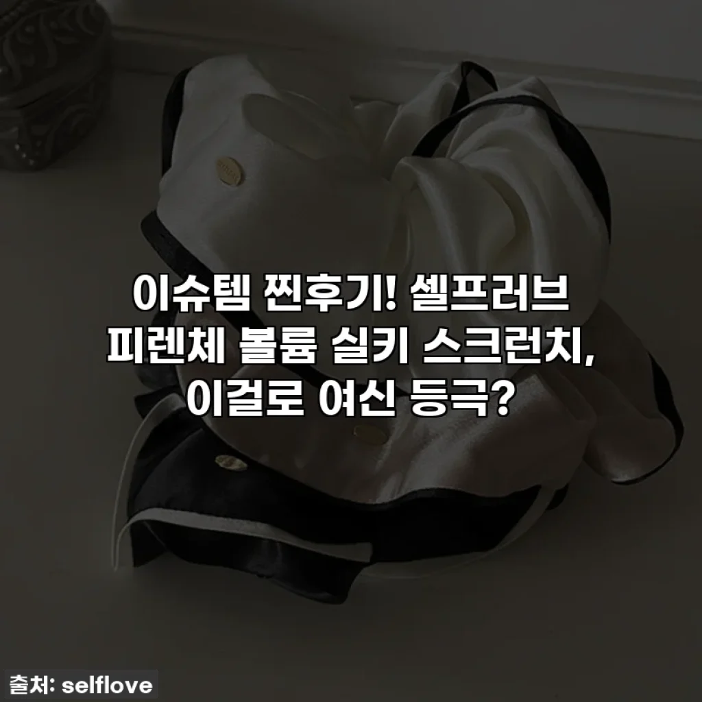 이슈템 찐후기! 셀프러브 피렌체 볼륨 실키 스크런치, 이걸로 여신 등극?