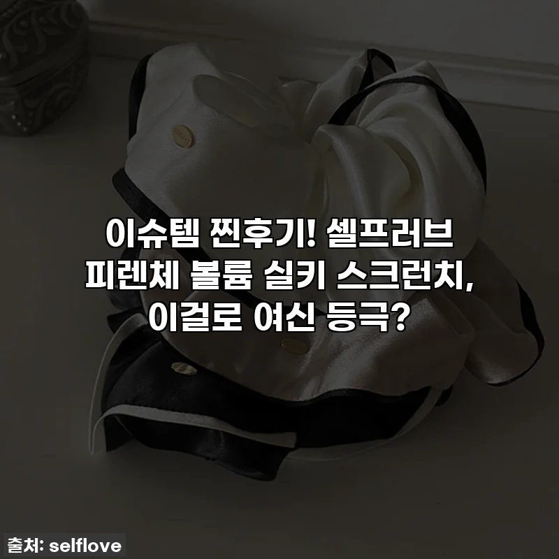 이슈템 찐후기! 셀프러브 피렌체 볼륨 실키 스크런치, 이걸로 여신 등극?