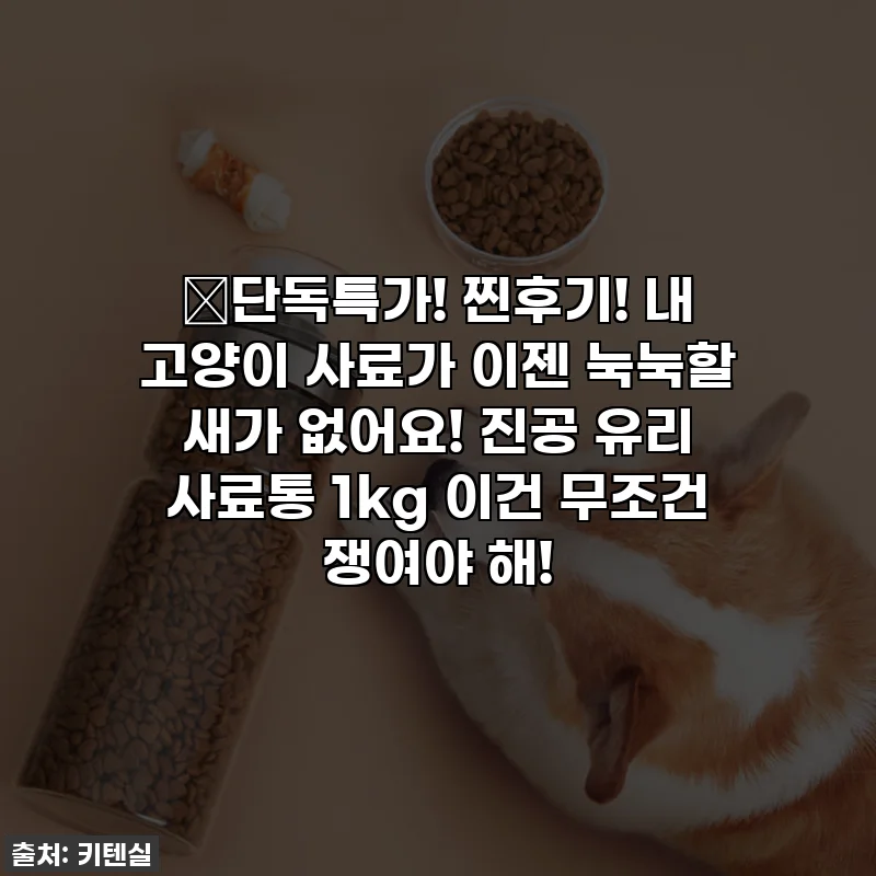 🔥단독특가! 찐후기! 내 고양이 사료가 이젠 눅눅할 새가 없어요! 진공 유리 사료통 1kg 이건 무조건 쟁여야 해!