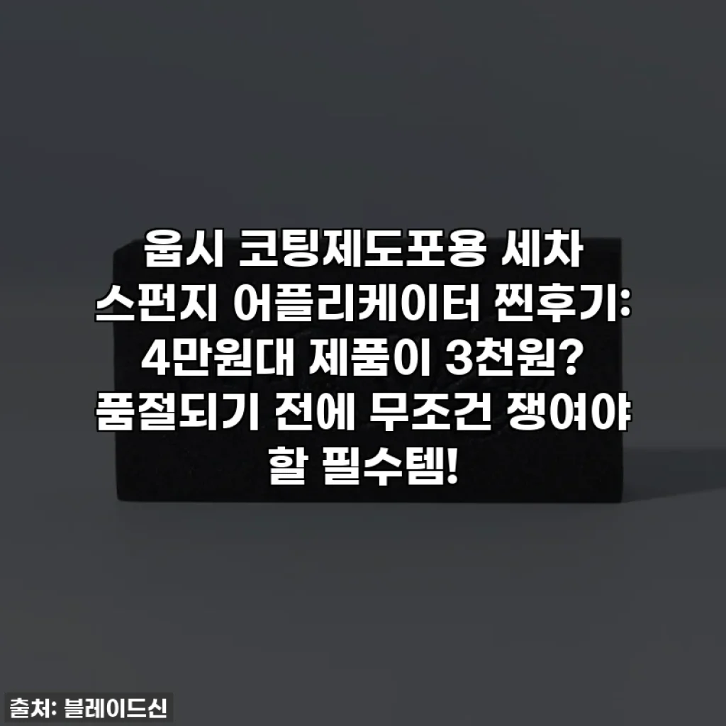 웁시 코팅제도포용 세차 스펀지 어플리케이터 찐후기: 4만원대 제품이 3천원? 품절되기 전에 무조건 쟁여야 할 필수템!