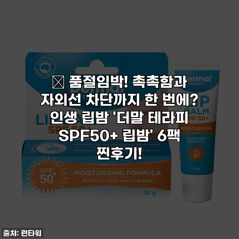 🔥 품절임박! 촉촉함과 자외선 차단까지 한 번에? 인생 립밤 '더말 테라피 SPF50+ 립밤' 6팩 찐후기!