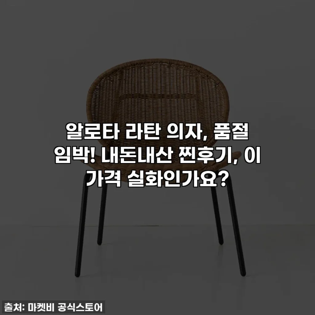 알로타 라탄 의자, 품절 임박! 내돈내산 찐후기, 이 가격 실화인가요?