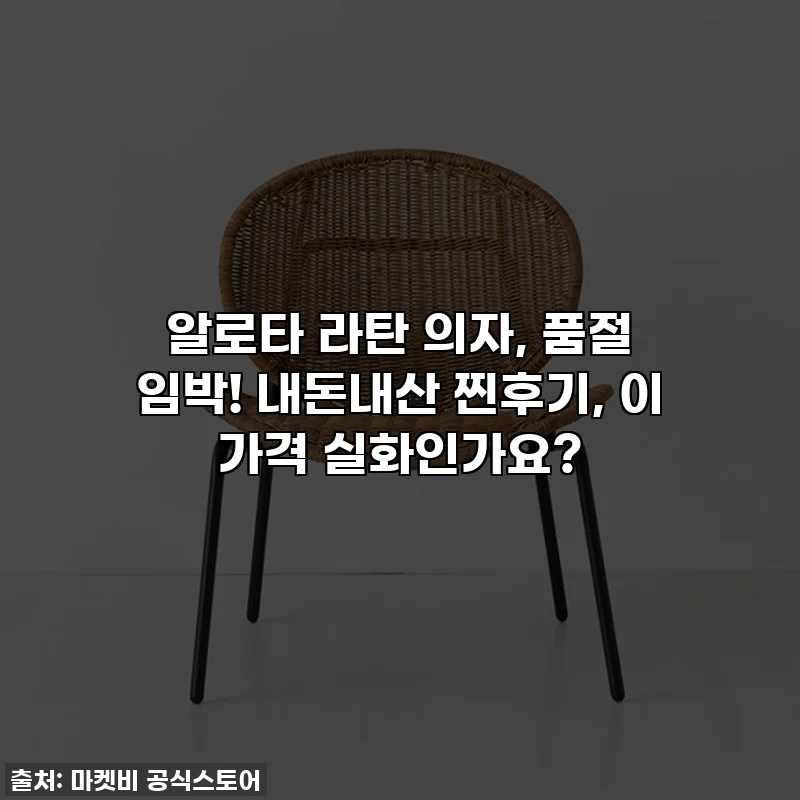 알로타 라탄 의자, 품절 임박! 내돈내산 찐후기, 이 가격 실화인가요?