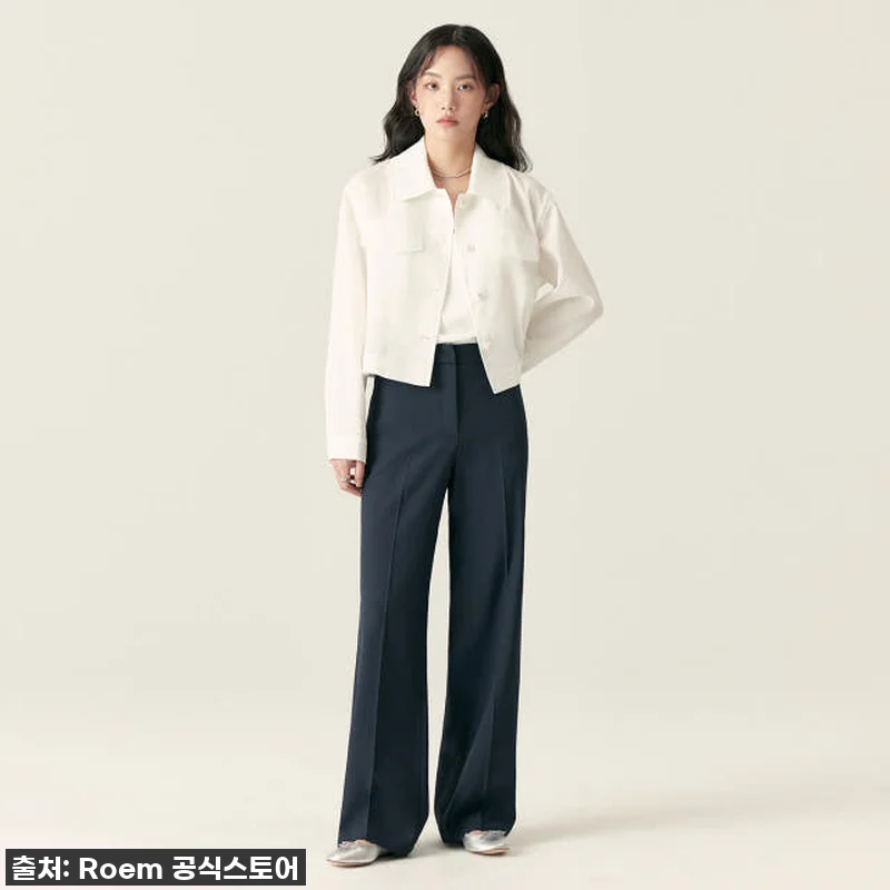 로엠 린넨라이크 세미와이드 밴딩슬랙스 관련 이미지 1