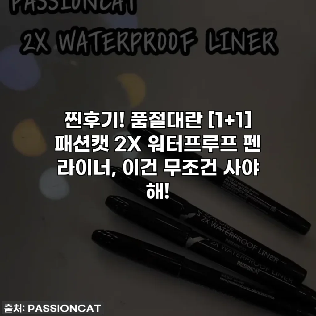찐후기! 품절대란 [1+1] 패션캣 2X 워터프루프 펜 라이너, 이건 무조건 사야 해!
