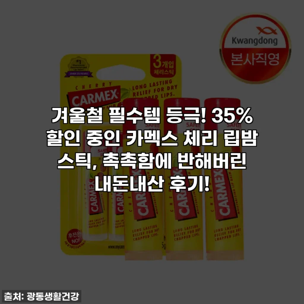 겨울철 필수템 등극! 35% 할인 중인 카멕스 체리 립밤 스틱, 촉촉함에 반해버린 내돈내산 후기!